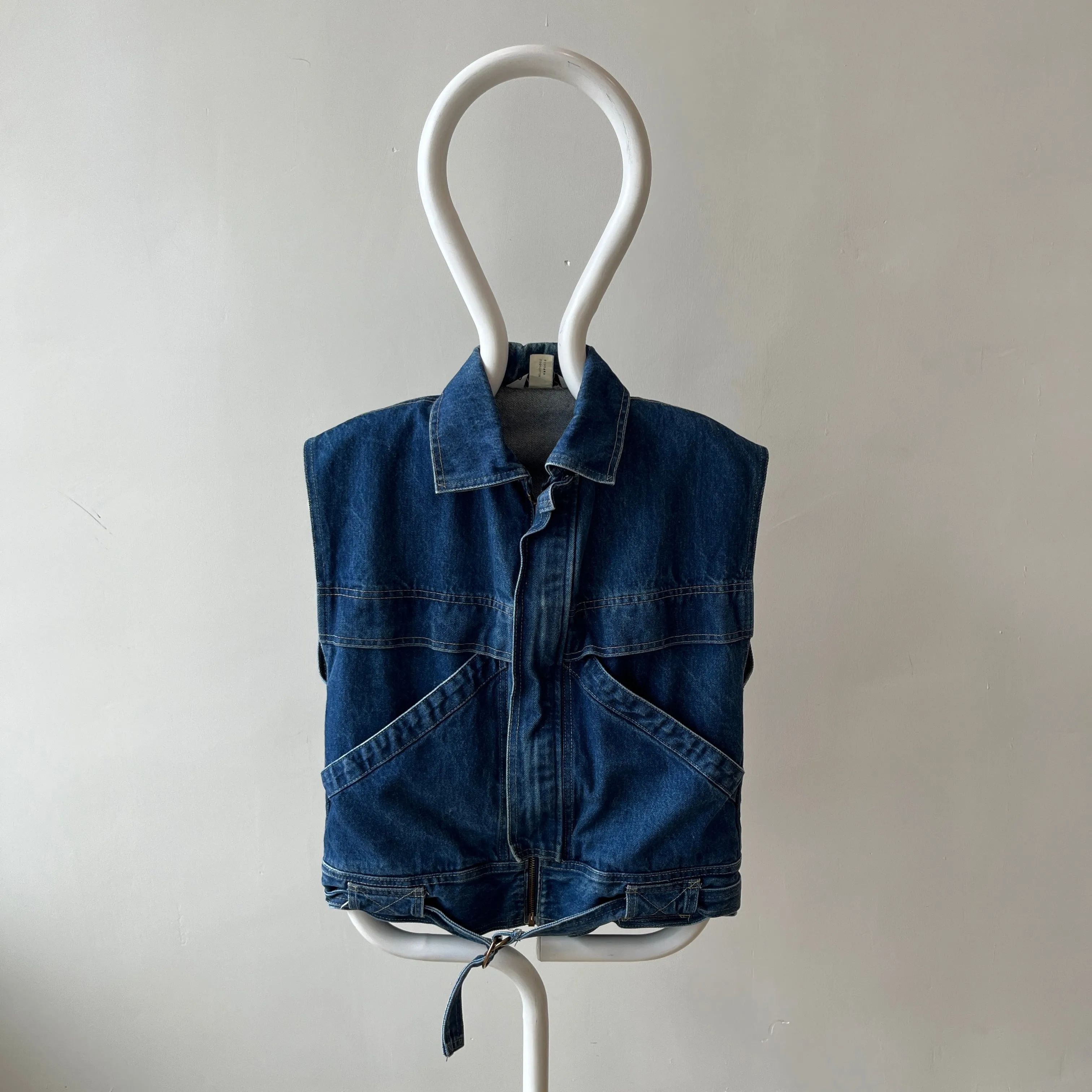 1980s Chic Belted Denim Vest - RAD
