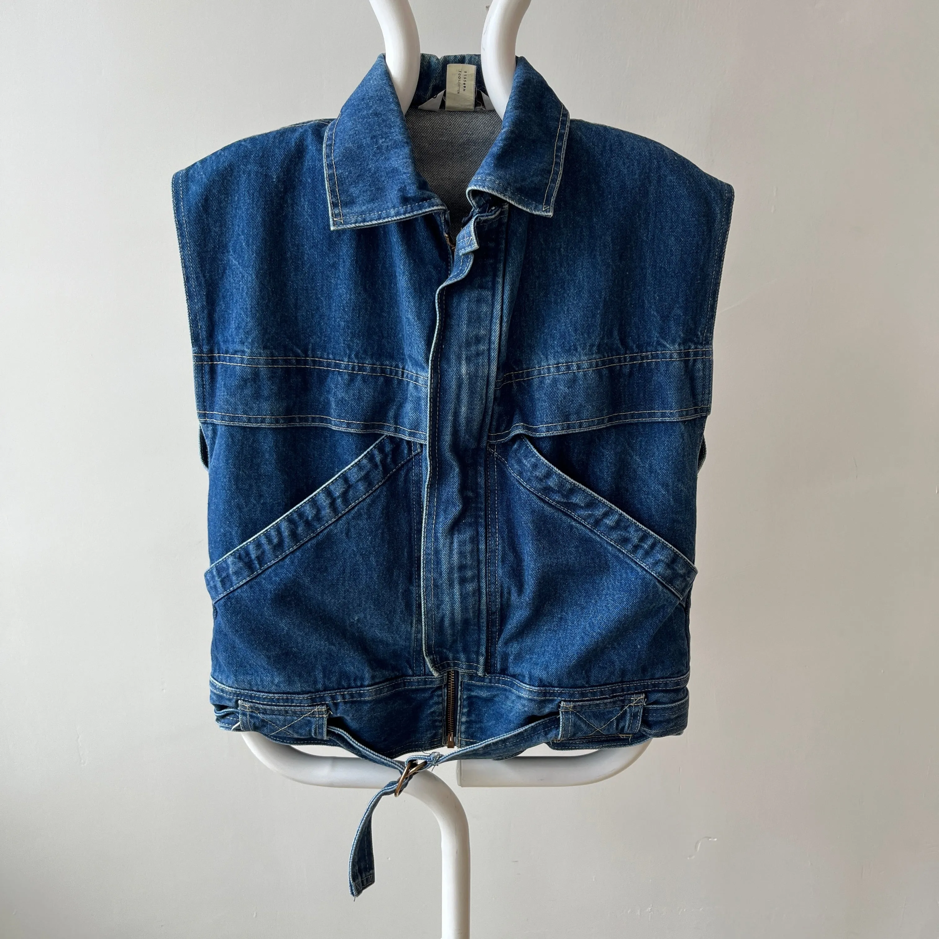 1980s Chic Belted Denim Vest - RAD