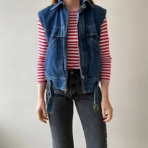 1980s Chic Belted Denim Vest - RAD