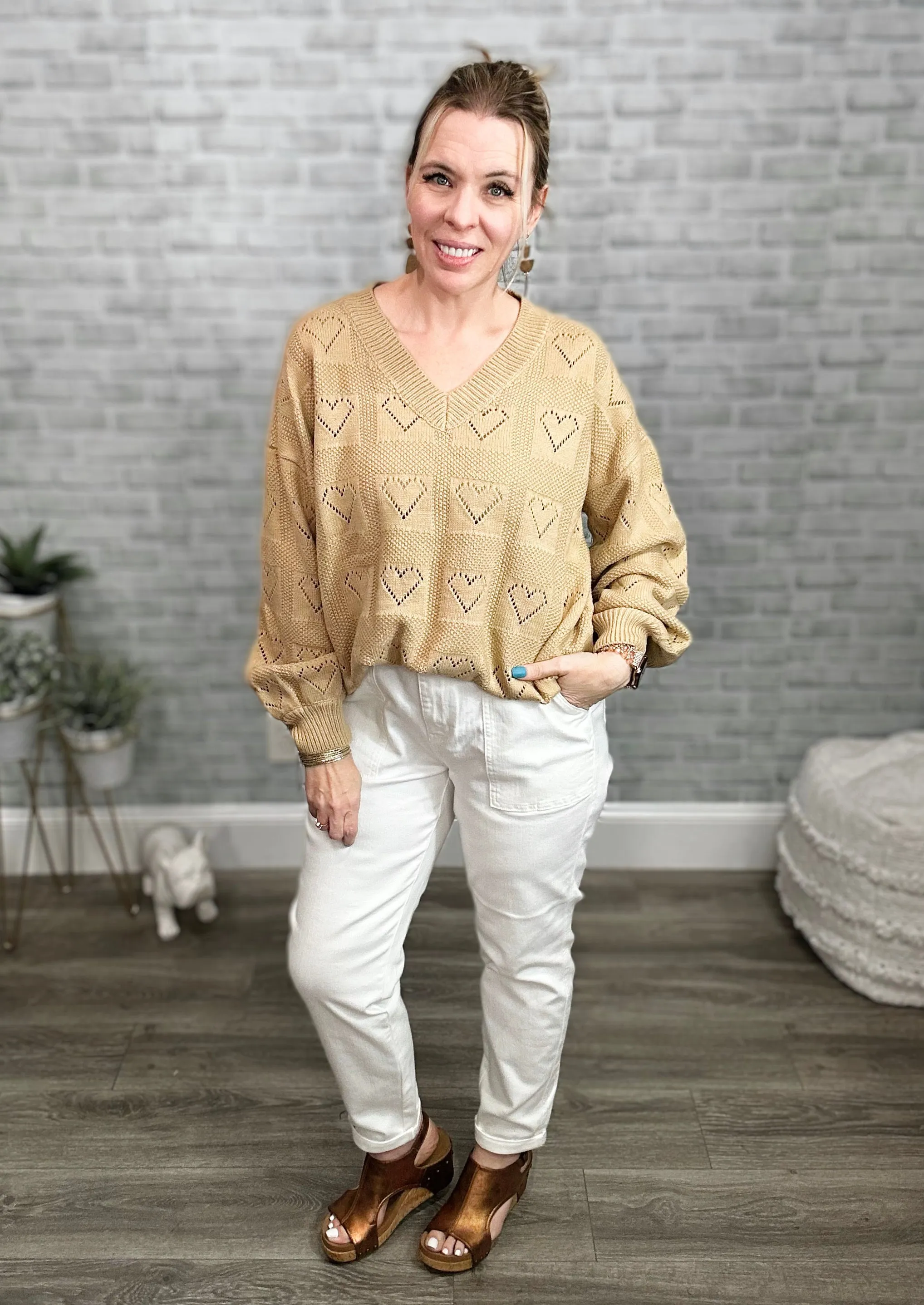 2 Colors: Be Mine Cut Out Heart Sweater by Jess Lea