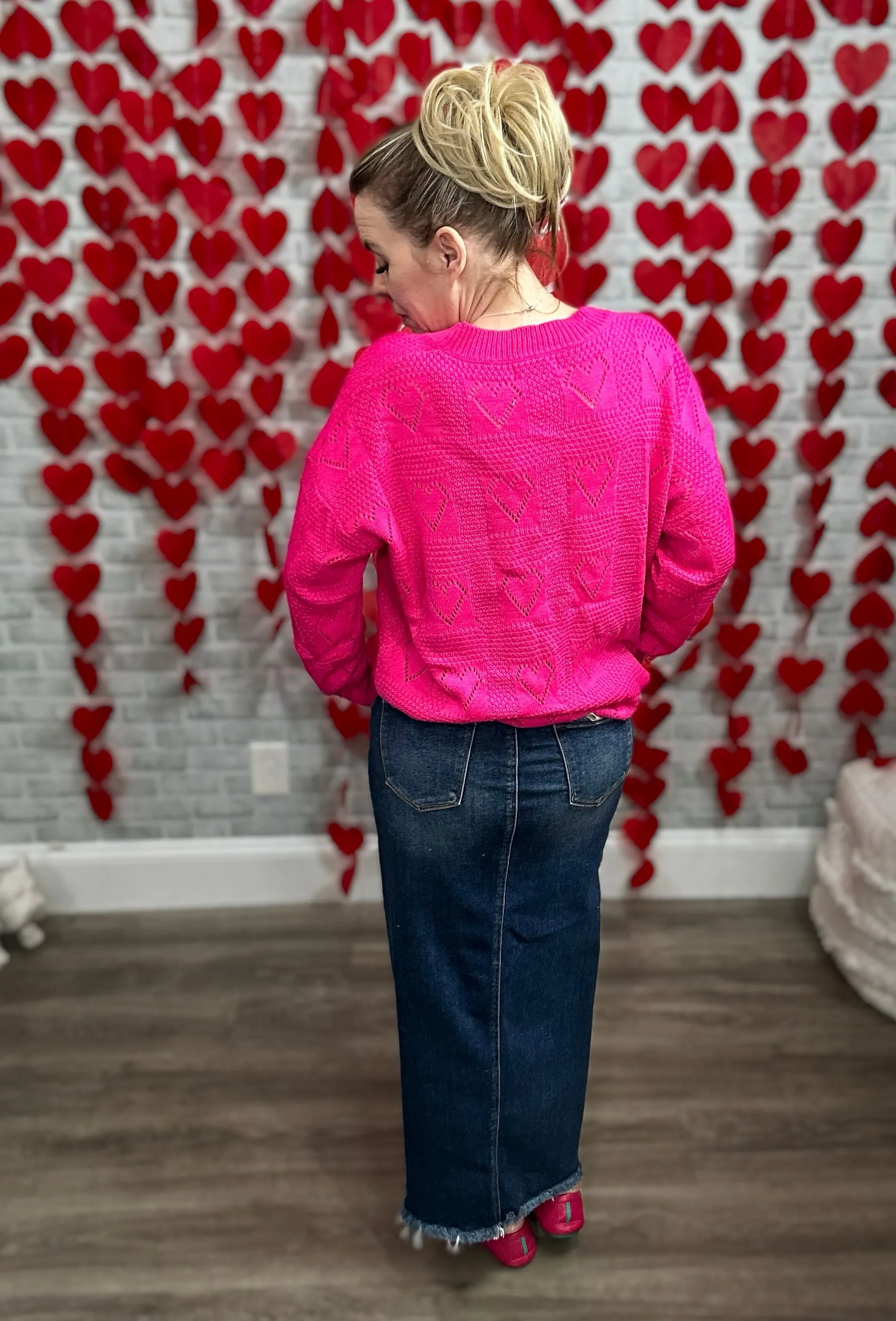 2 Colors: Be Mine Cut Out Heart Sweater by Jess Lea