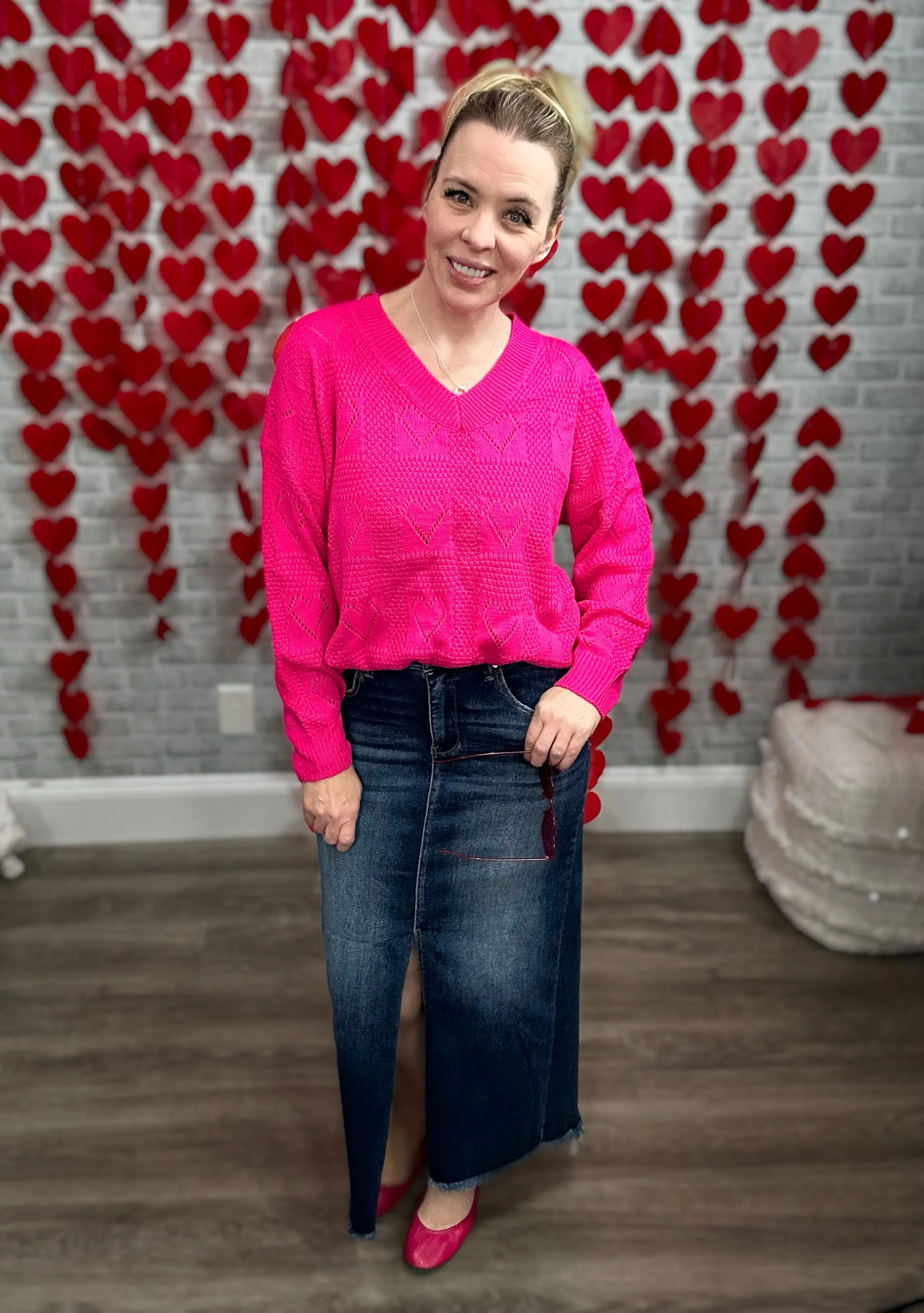 2 Colors: Be Mine Cut Out Heart Sweater by Jess Lea