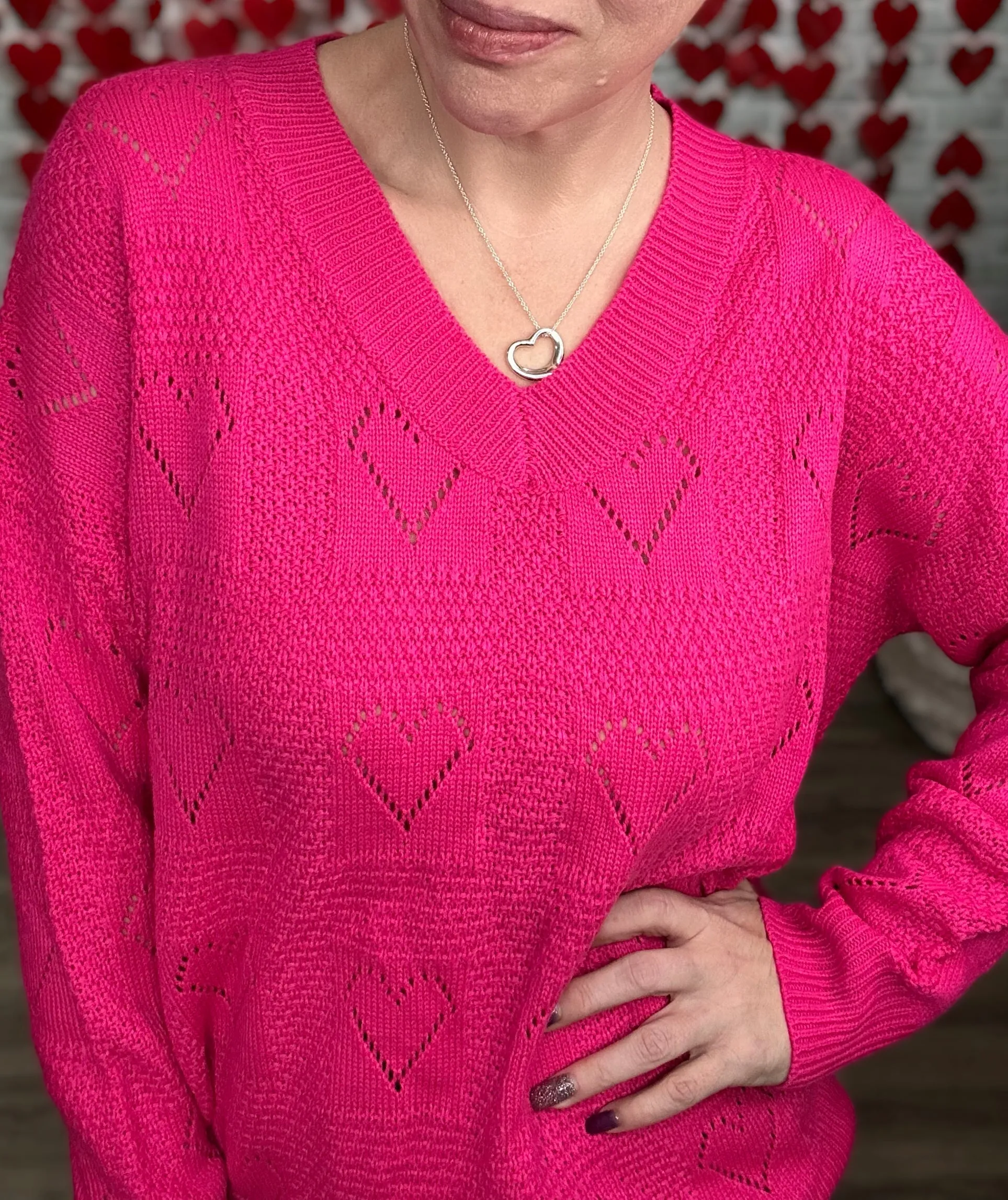 2 Colors: Be Mine Cut Out Heart Sweater by Jess Lea