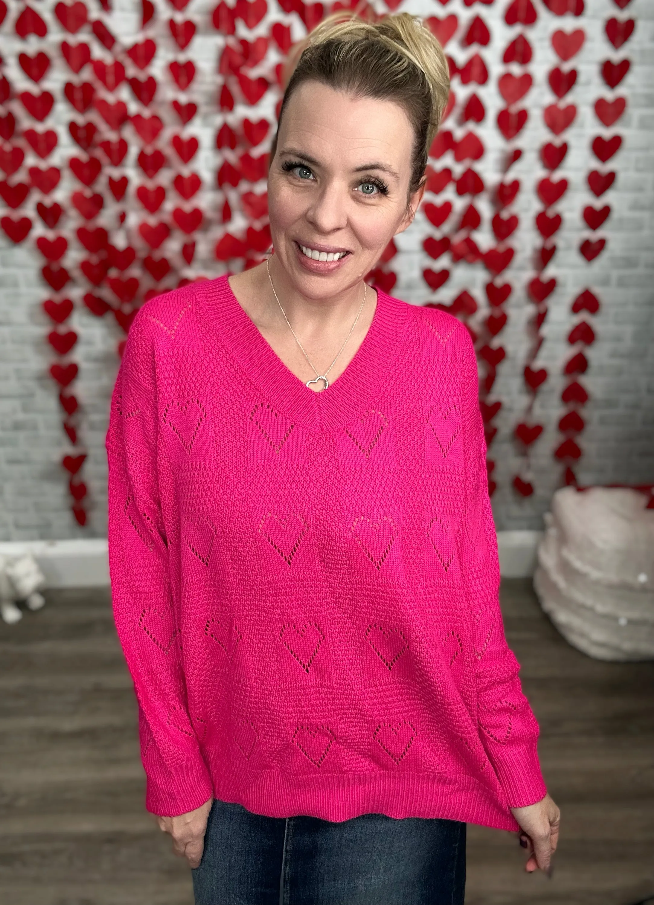 2 Colors: Be Mine Cut Out Heart Sweater by Jess Lea