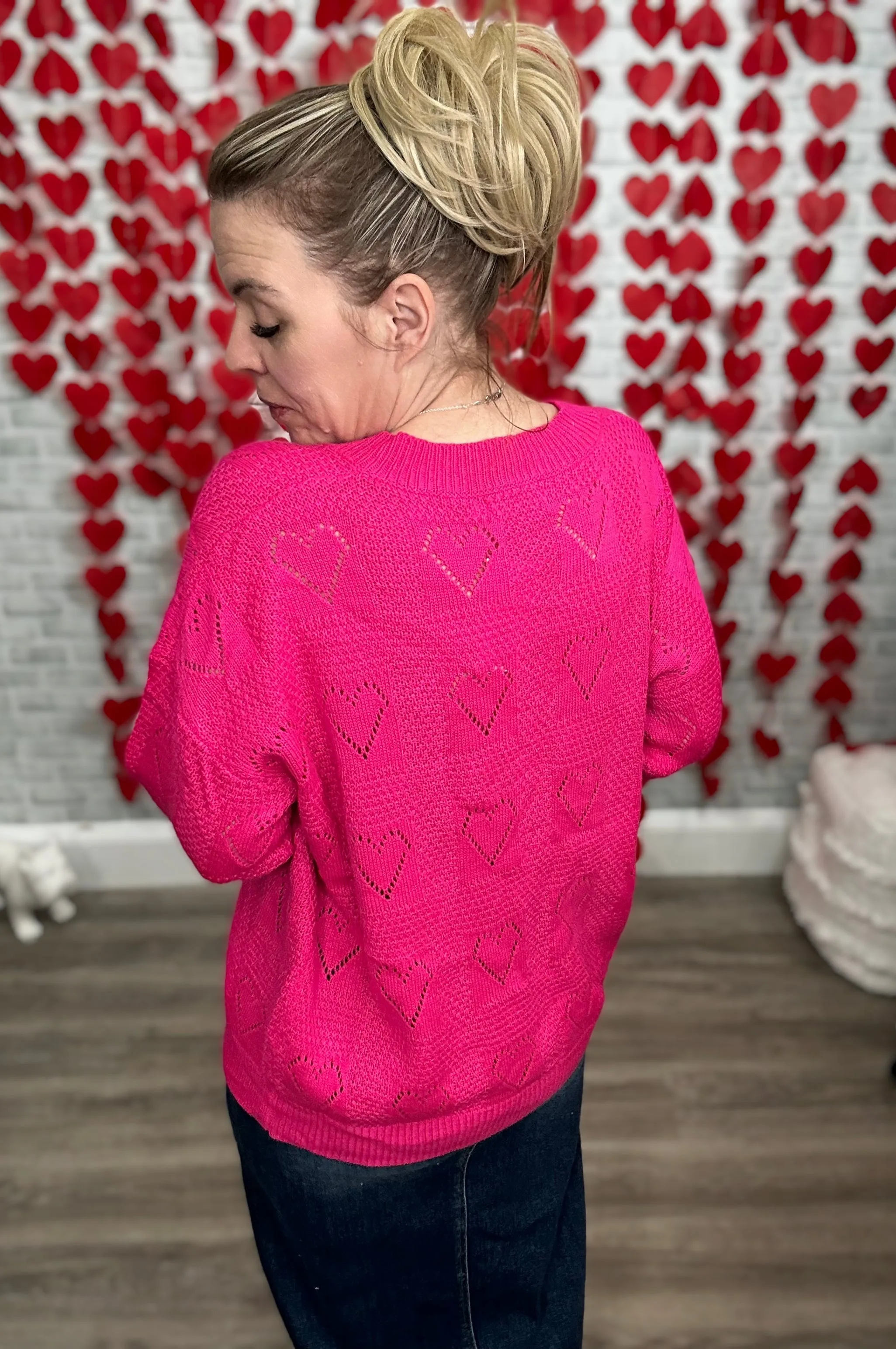 2 Colors: Be Mine Cut Out Heart Sweater by Jess Lea