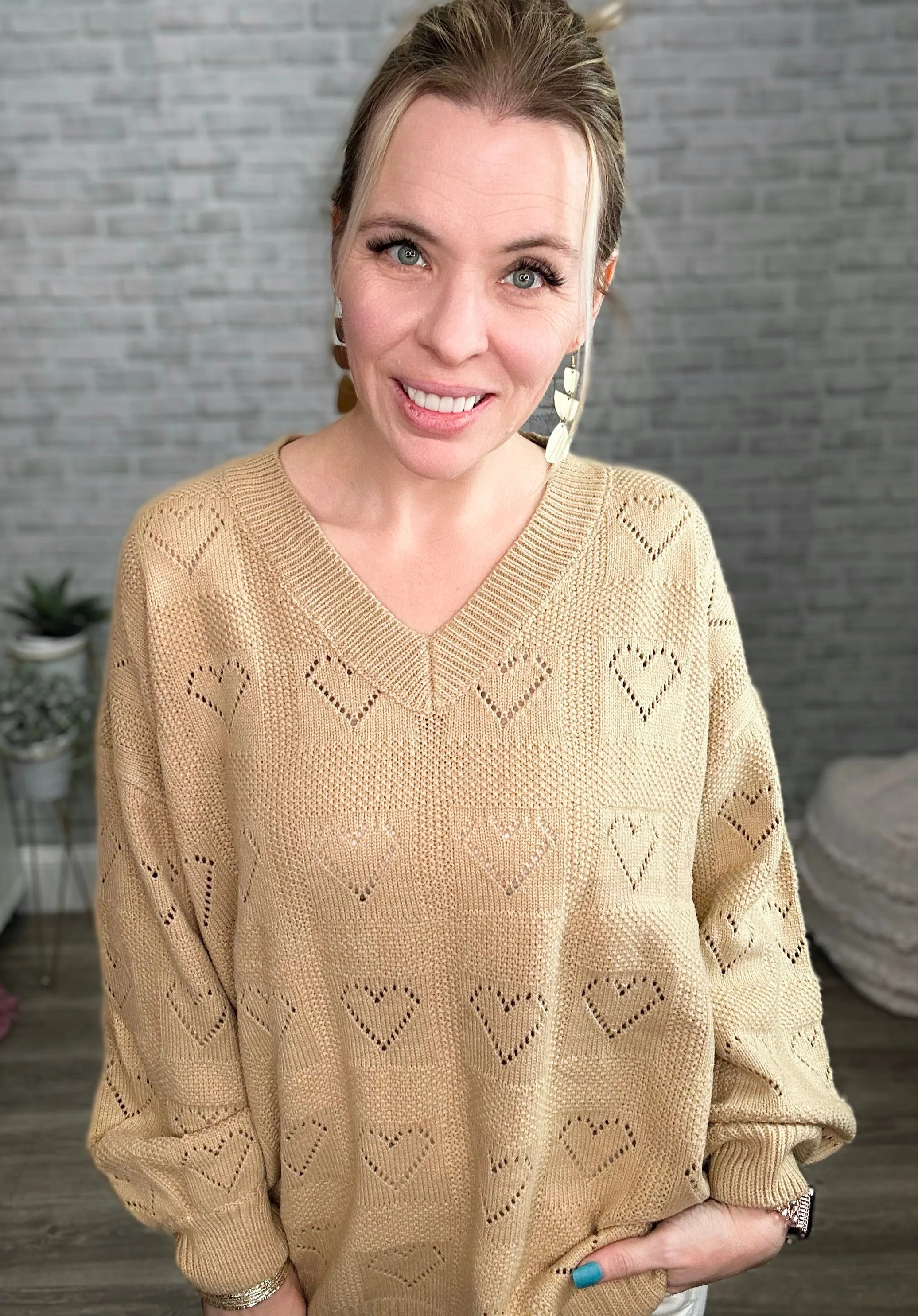2 Colors: Be Mine Cut Out Heart Sweater by Jess Lea