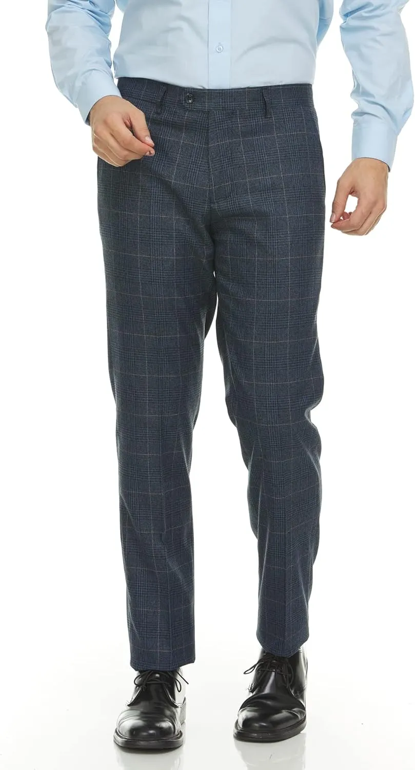 Adam Baker Men's Slim Fit Double Breasted 2-Piece (Jacket & Pants) Suit Set