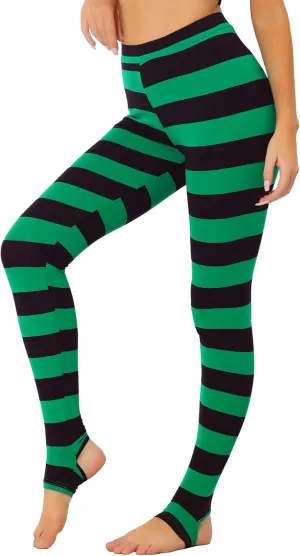 Allegra K Women's Leggings Printed High Waist Elastic Waistband Party Yoga Stirrup Pants