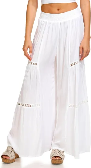 Angie Women's Wide Pants with Leg Inserts