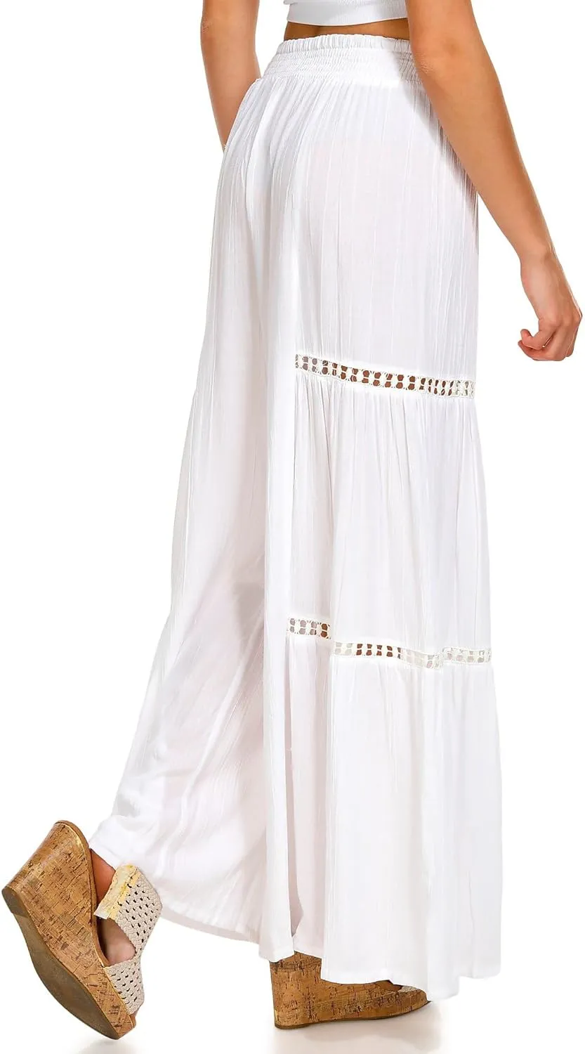 Angie Women's Wide Pants with Leg Inserts