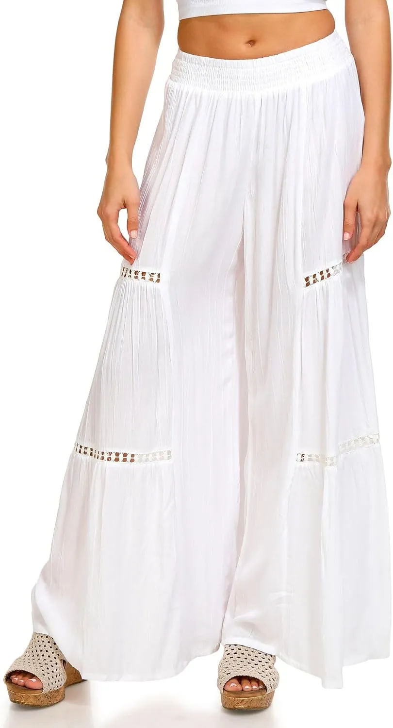 Angie Women's Wide Pants with Leg Inserts