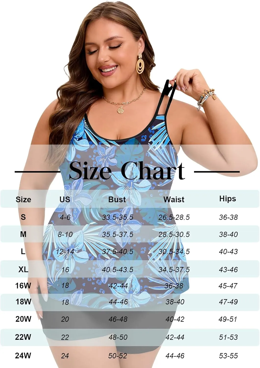 Arolina Tankini Swimsuits for Women Tummy Control Two Piece Bathing Suits Flowy Swim Tops with Boy Shorts