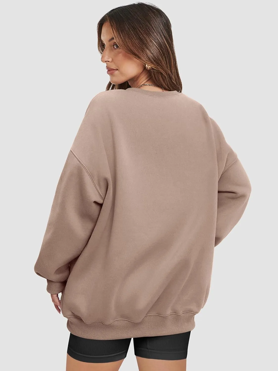 ATHMILE Oversized Sweatshirt for Women Crewneck Fleece Long Sleeve Pullover Hoodies Tops Fall Fashion Outfits Clothes 2025