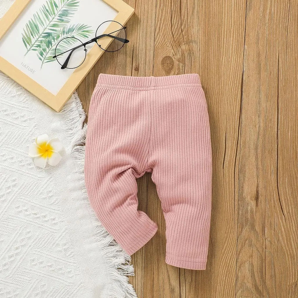 Baby Girl Infant 3 Pack Solid Pants and Casual Leggings