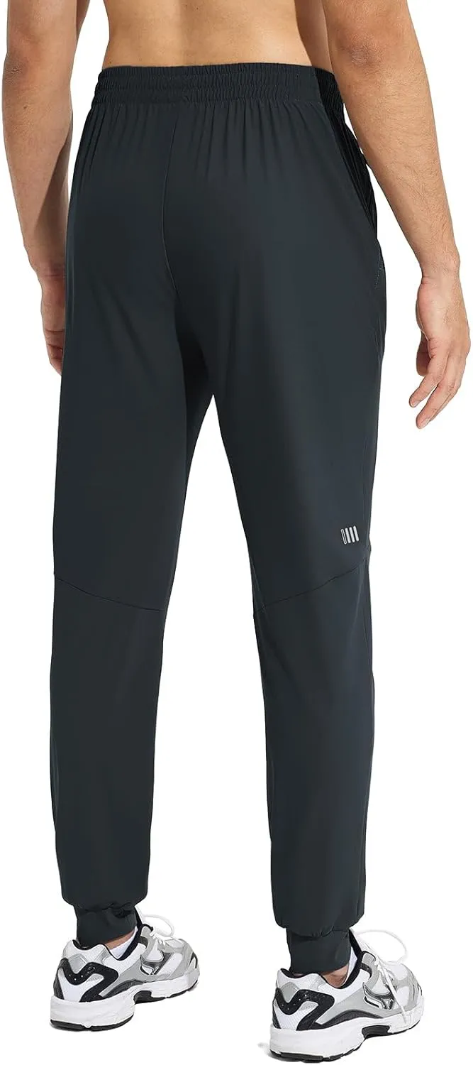 baleaf Men's Joggers Pants Athletic Workout Track Running Gym Lightweight Quick Dry Tapered Jogger Zipper Pockets
