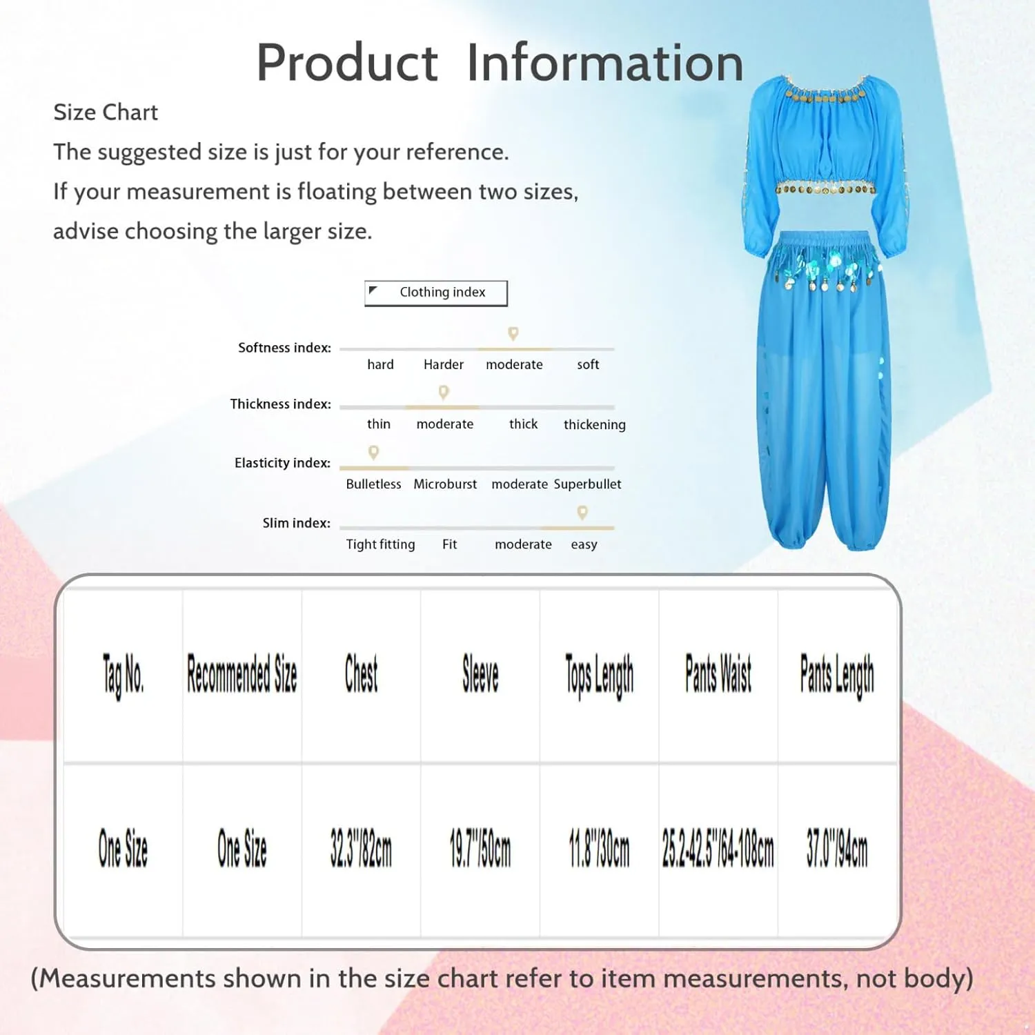 Belly Dance Costume for Women 2Pcs Dancing Outfits Crop Top Harem Pants with Built-in Shorts