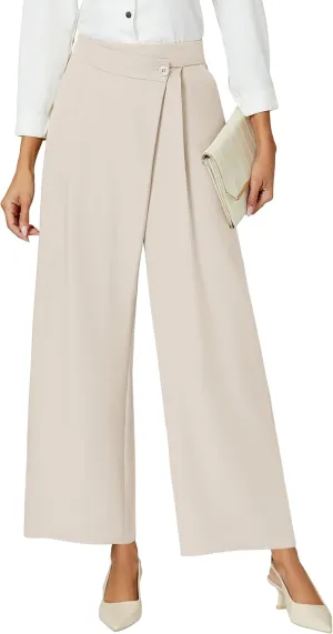 Blooming Jelly Women Wide Leg Dress Pants High Waisted Work Pant with Pocket Business Casual Outfits 2025