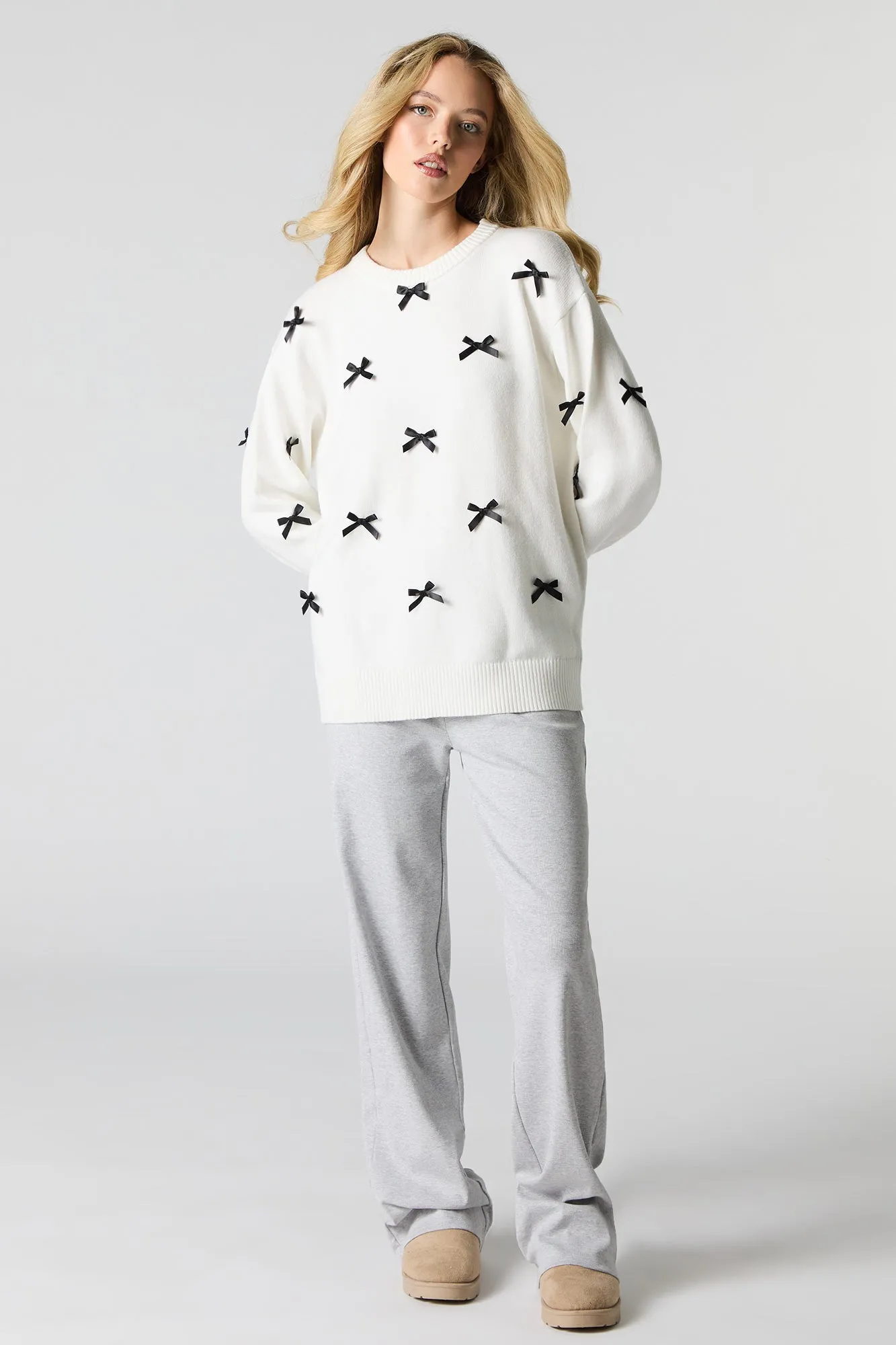Bow Embellished Sweater