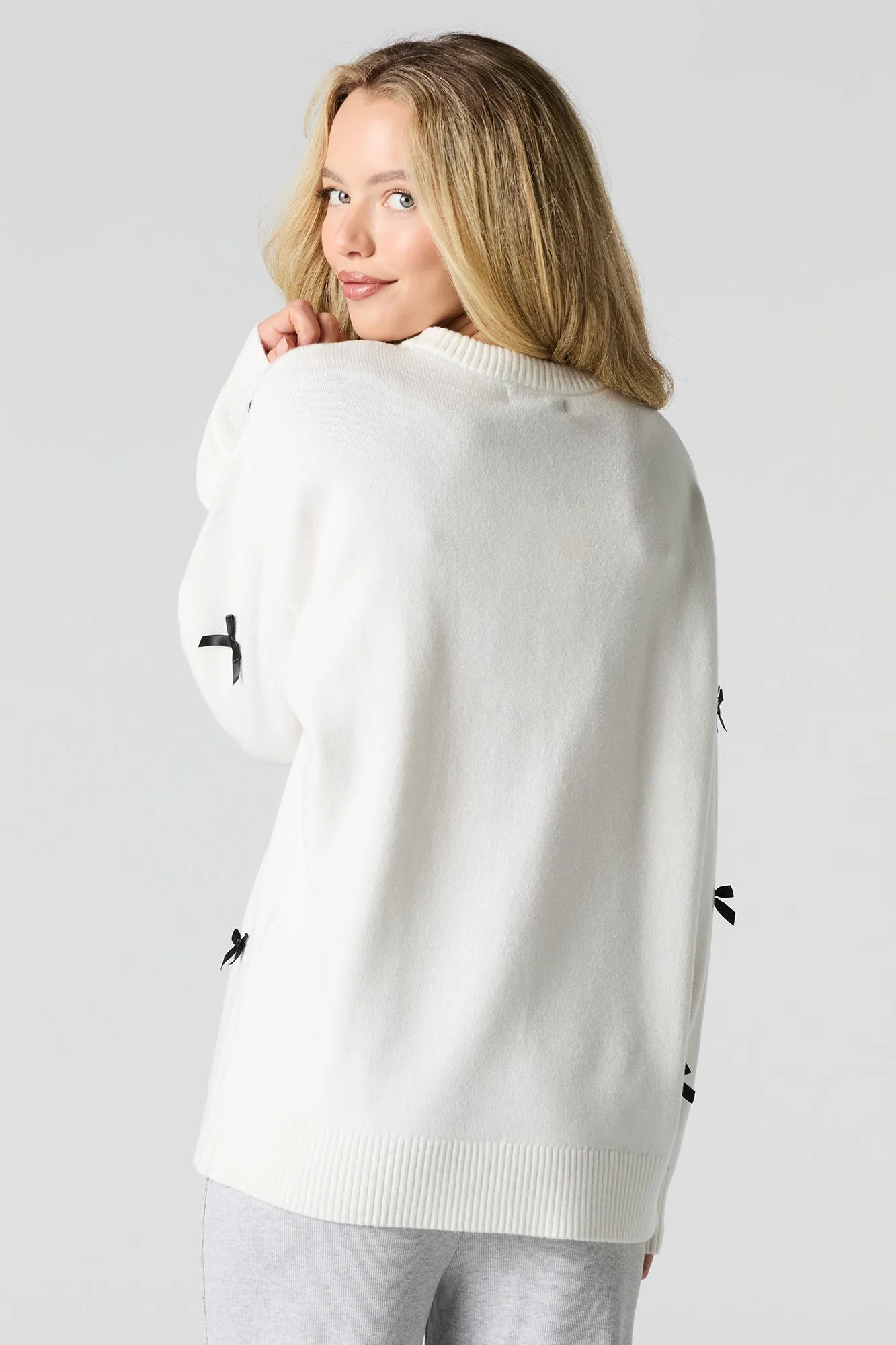 Bow Embellished Sweater
