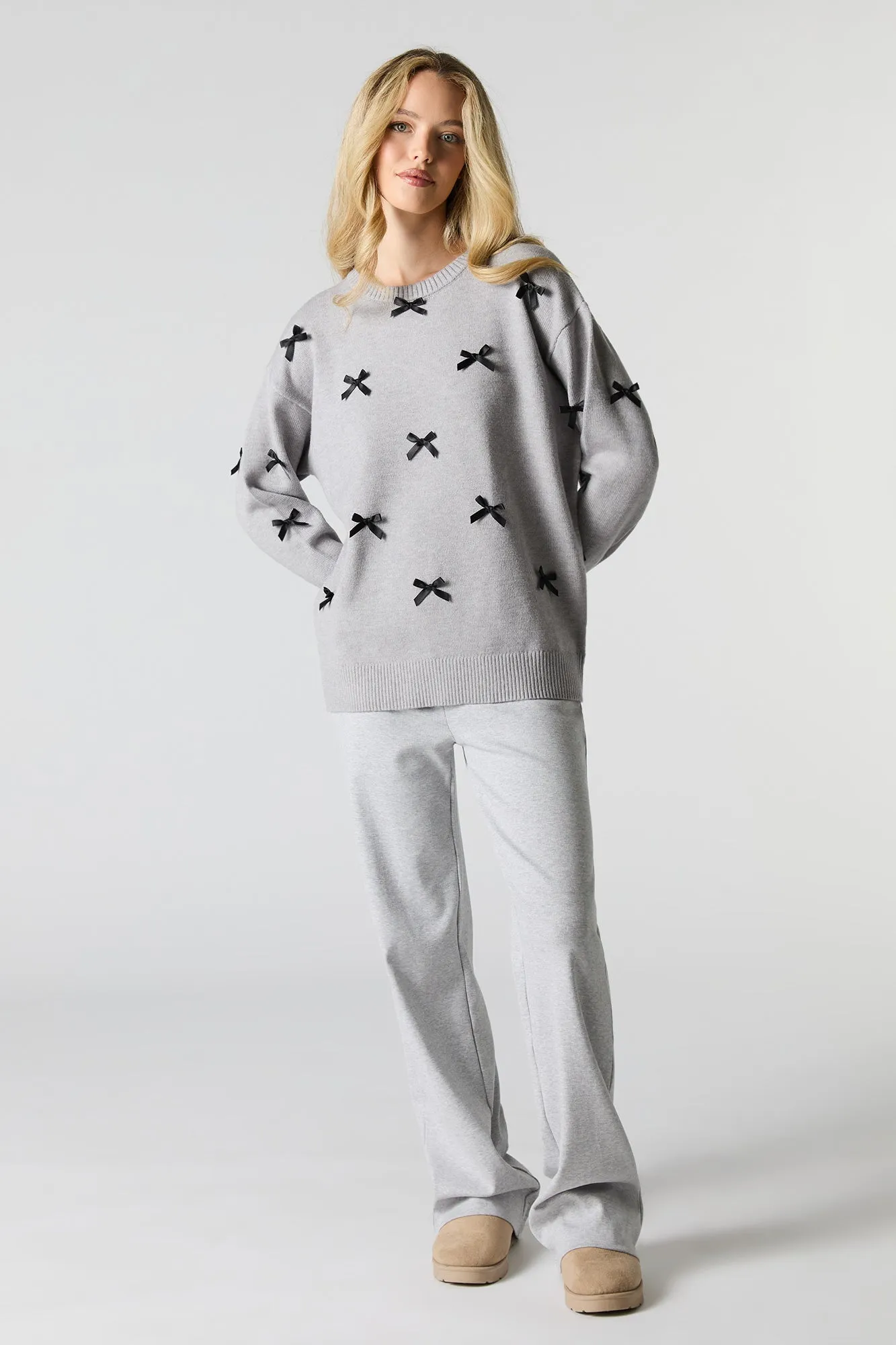 Bow Embellished Sweater