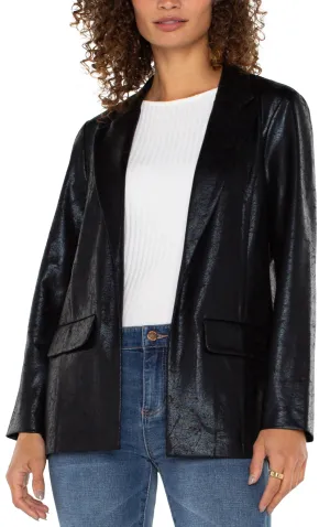 Boyfriend Blazer - Black Crackle