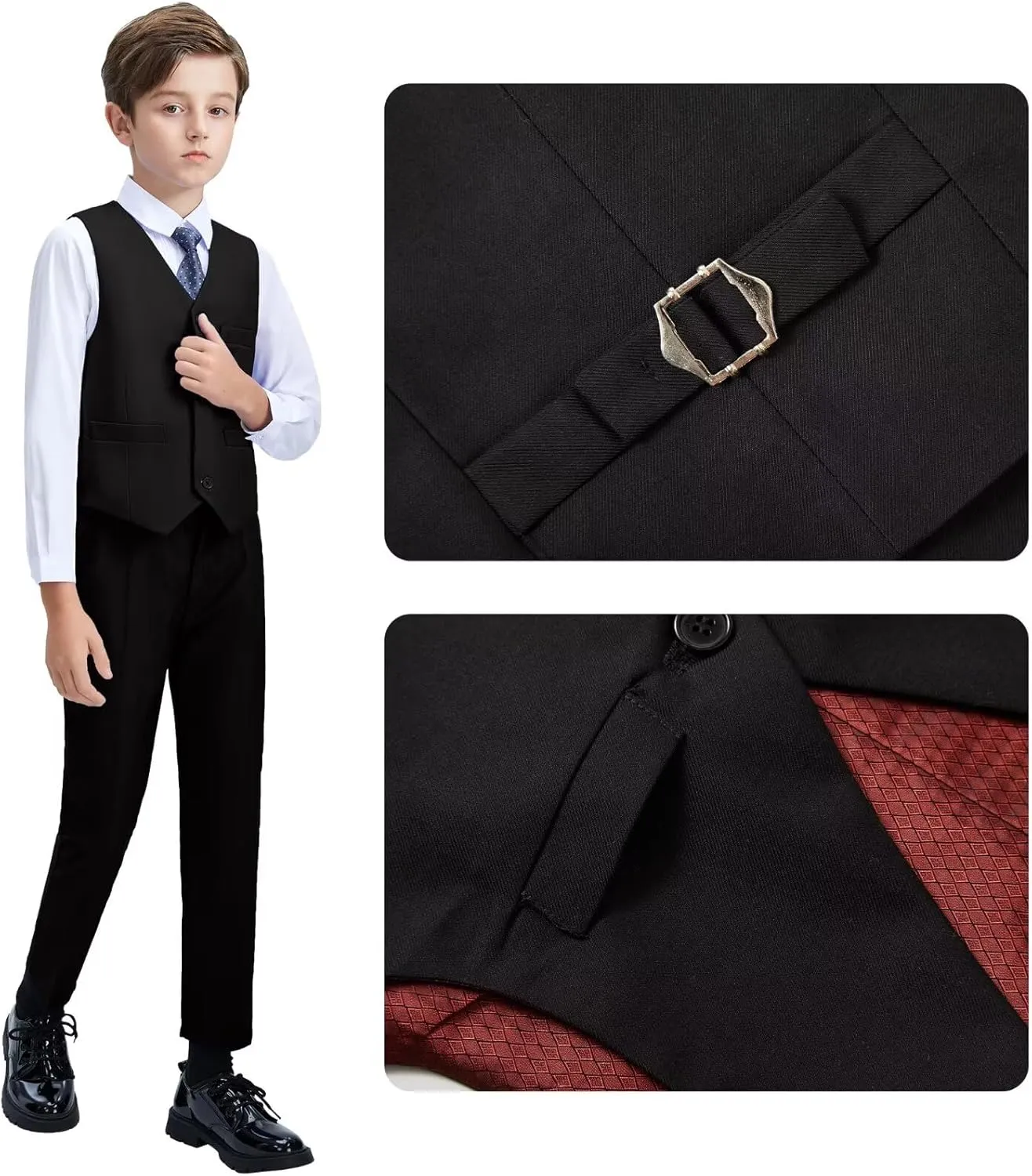 Boys Suit Kids Suits Tuxedo for Boys Toddler Vest Pants Set Ring Bearer Outfit Dress Clothes