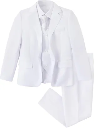 Boys Suit Slim Fit 5 Piece for Kids Toddler Suit Wedding Outfit for Teenage Boys Formal Tuxedo Set
