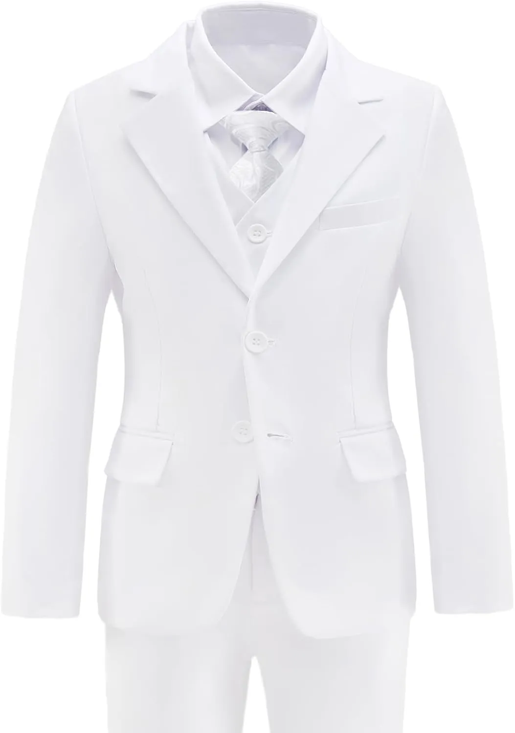Boys Suit Slim Fit 5 Piece for Kids Toddler Suit Wedding Outfit for Teenage Boys Formal Tuxedo Set