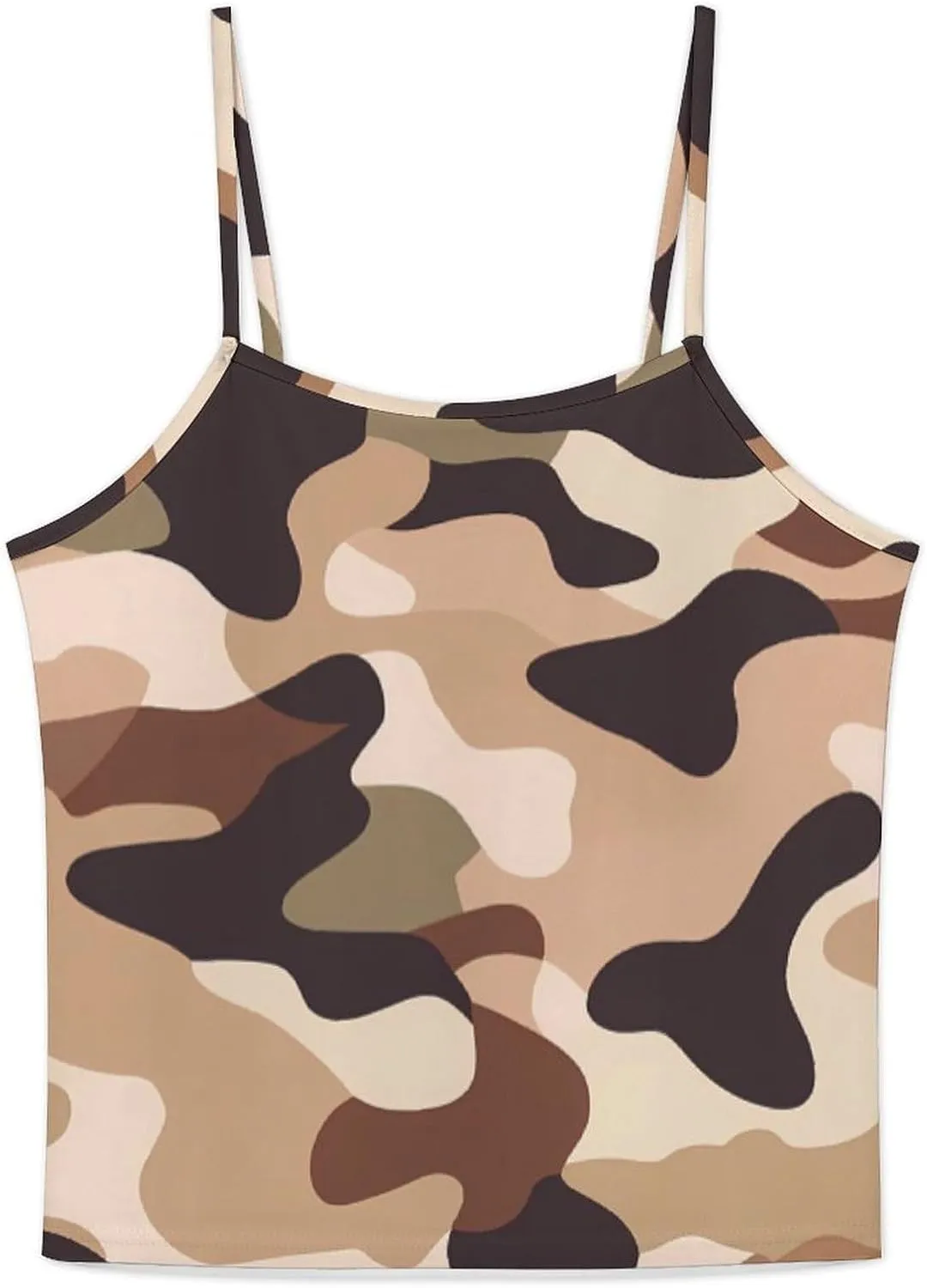 Brown Camouflage Pajamas for Women Set Tank Top Pjs And Shorts Sleepwear Loungewear Sets
