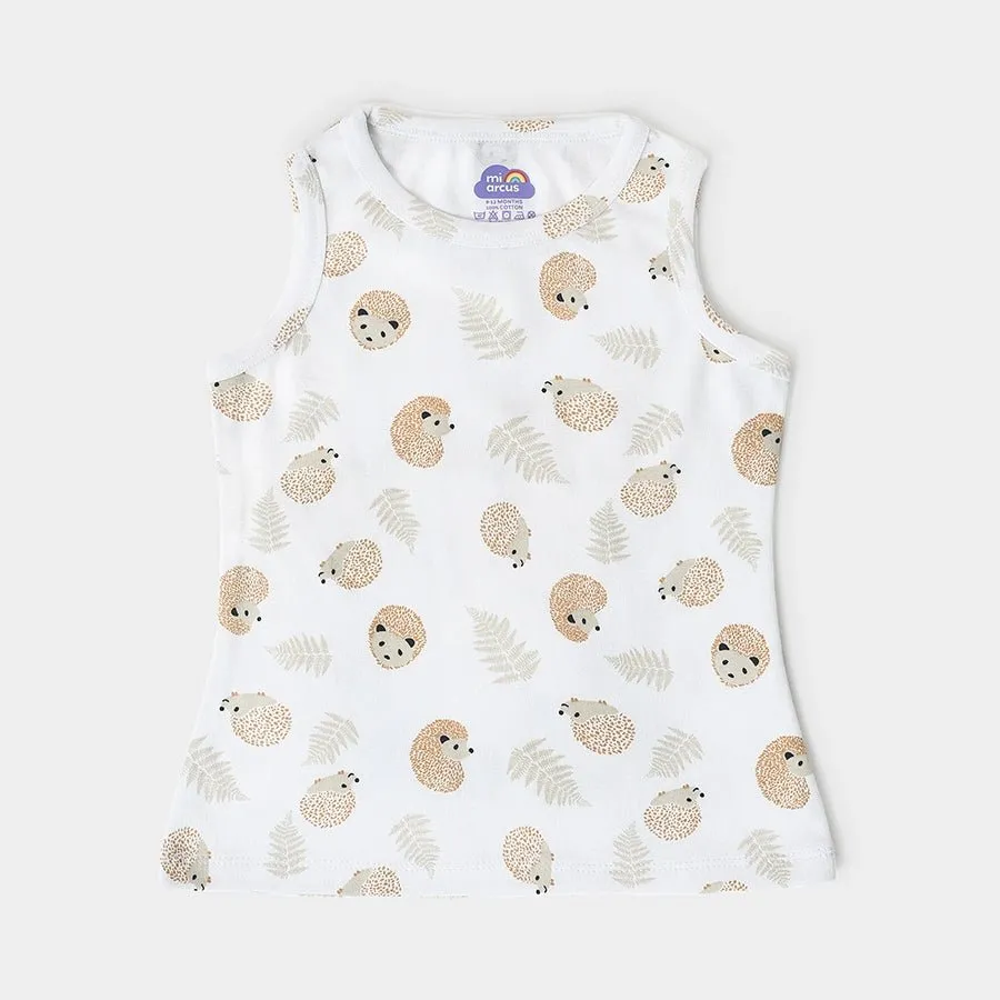 Buddy Girls Printed Vest- Pack of 3