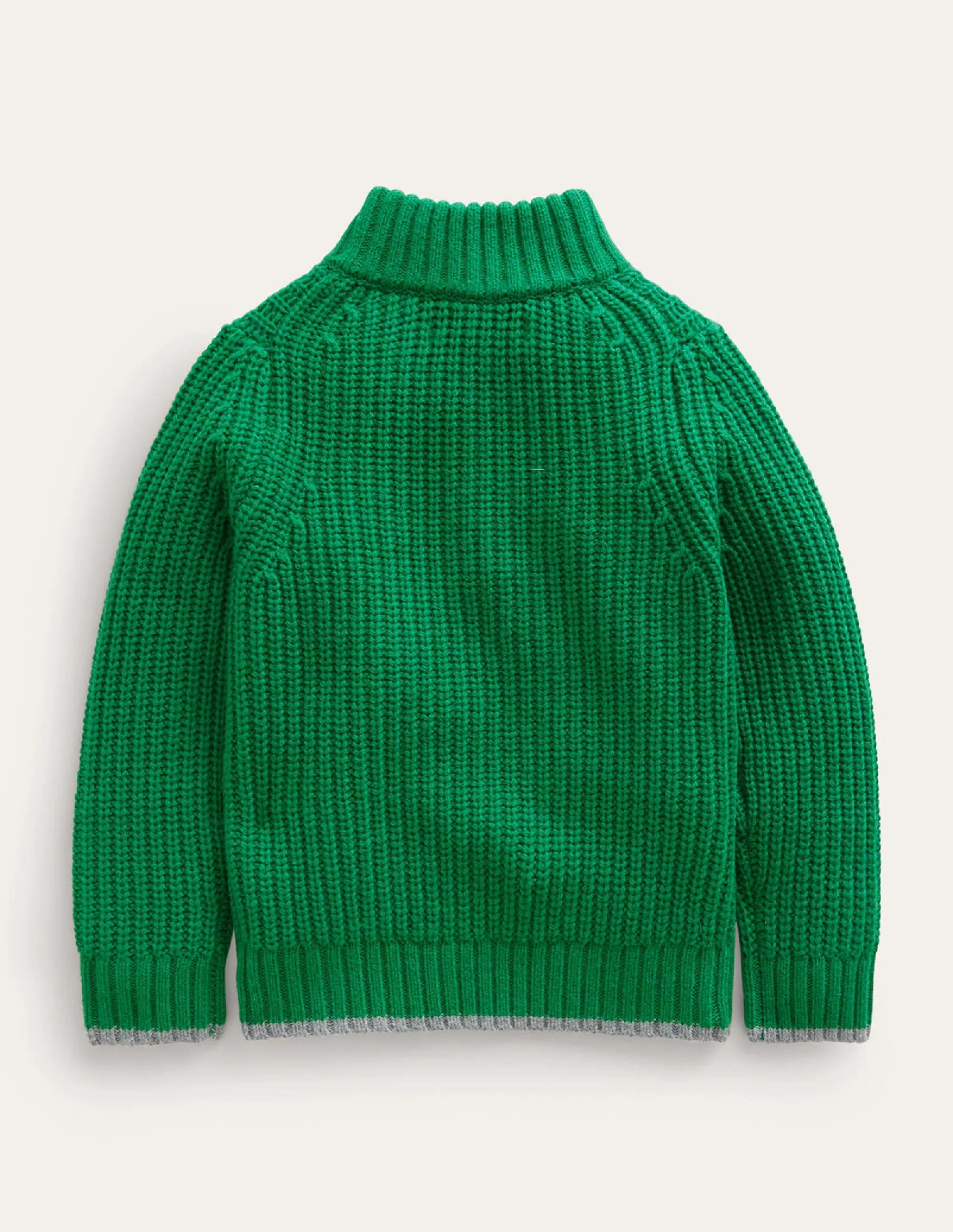 Chunky Half Zip Jumper-Deep Green