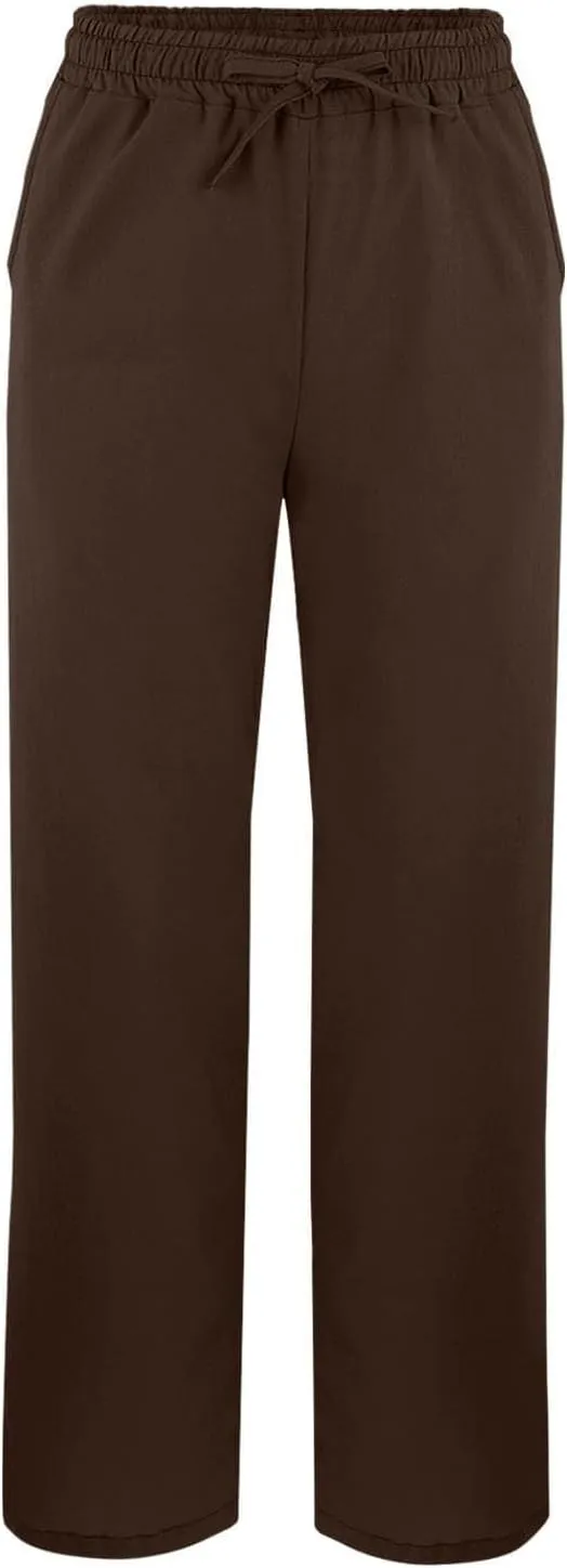 Cotton Linen Pants for Women Summer Beach Lounge with Pockets Loose Fit Casual Elastic Waist Trousers