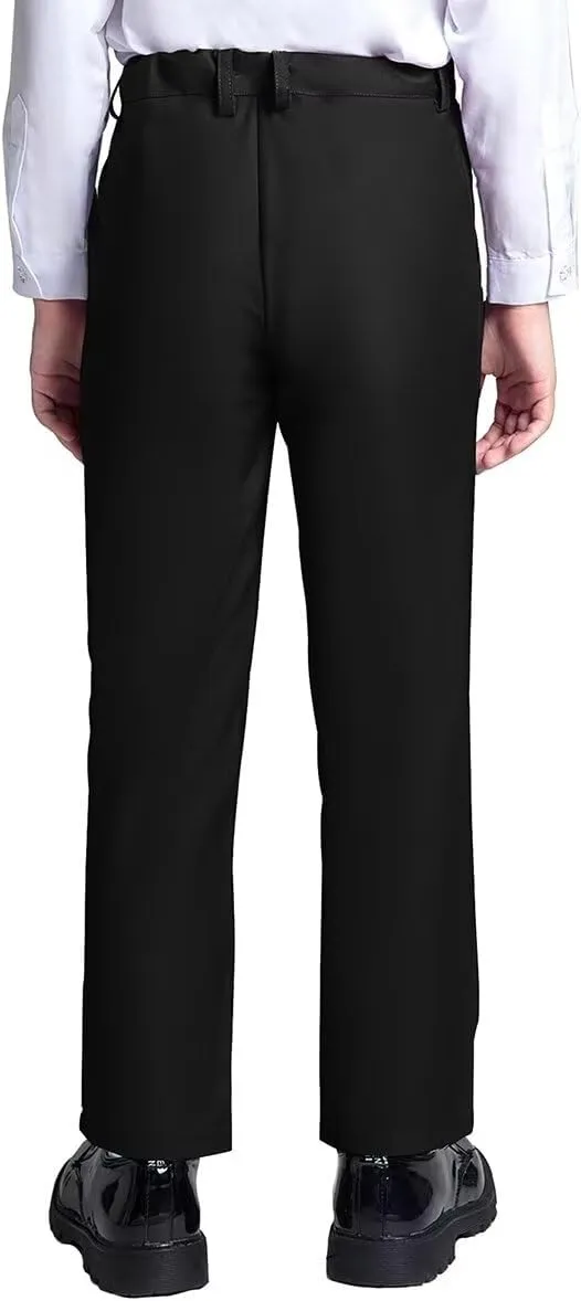 DHTS Boys Dress Pants (Size 2-20 Years) Slim Fit Uniform Pants for Toddler & Teens