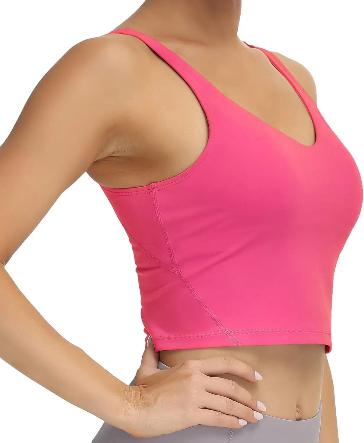 Dragon Fit Sports Bra for Women Longline Padded Bra Yoga Crop Tank Tops Fitness Workout Running Top
