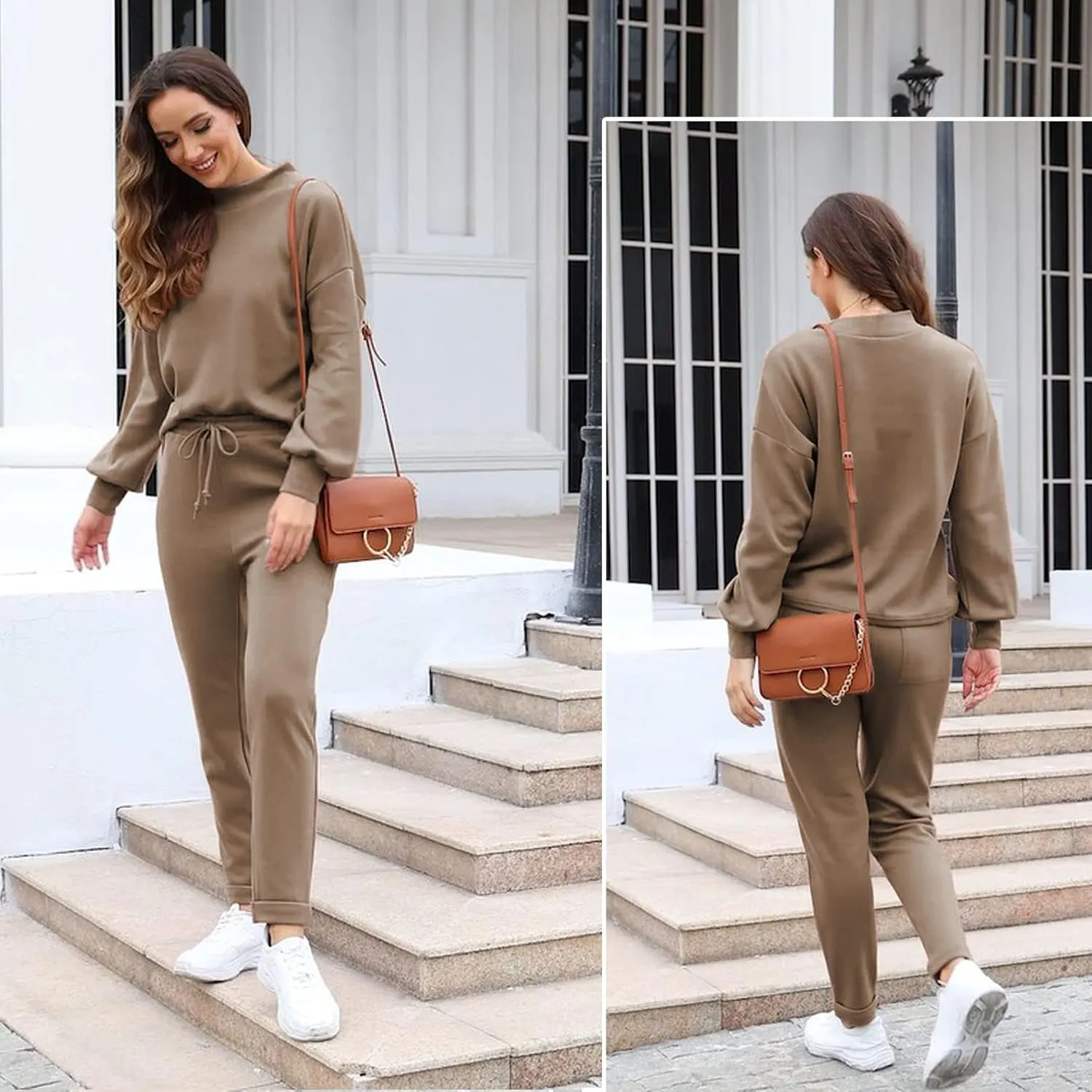 Fixmatti Women's 2 Piece Outfits Long Sleeve Pullover Sweatshirt Jogger Pants Sweatsuit