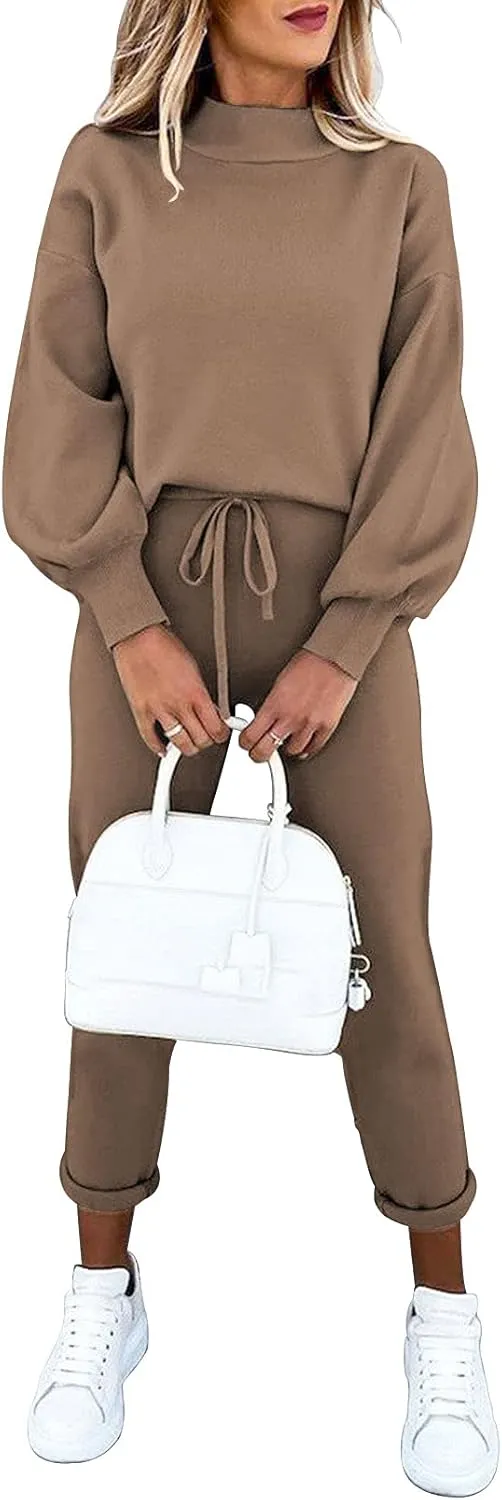 Fixmatti Women's 2 Piece Outfits Long Sleeve Pullover Sweatshirt Jogger Pants Sweatsuit