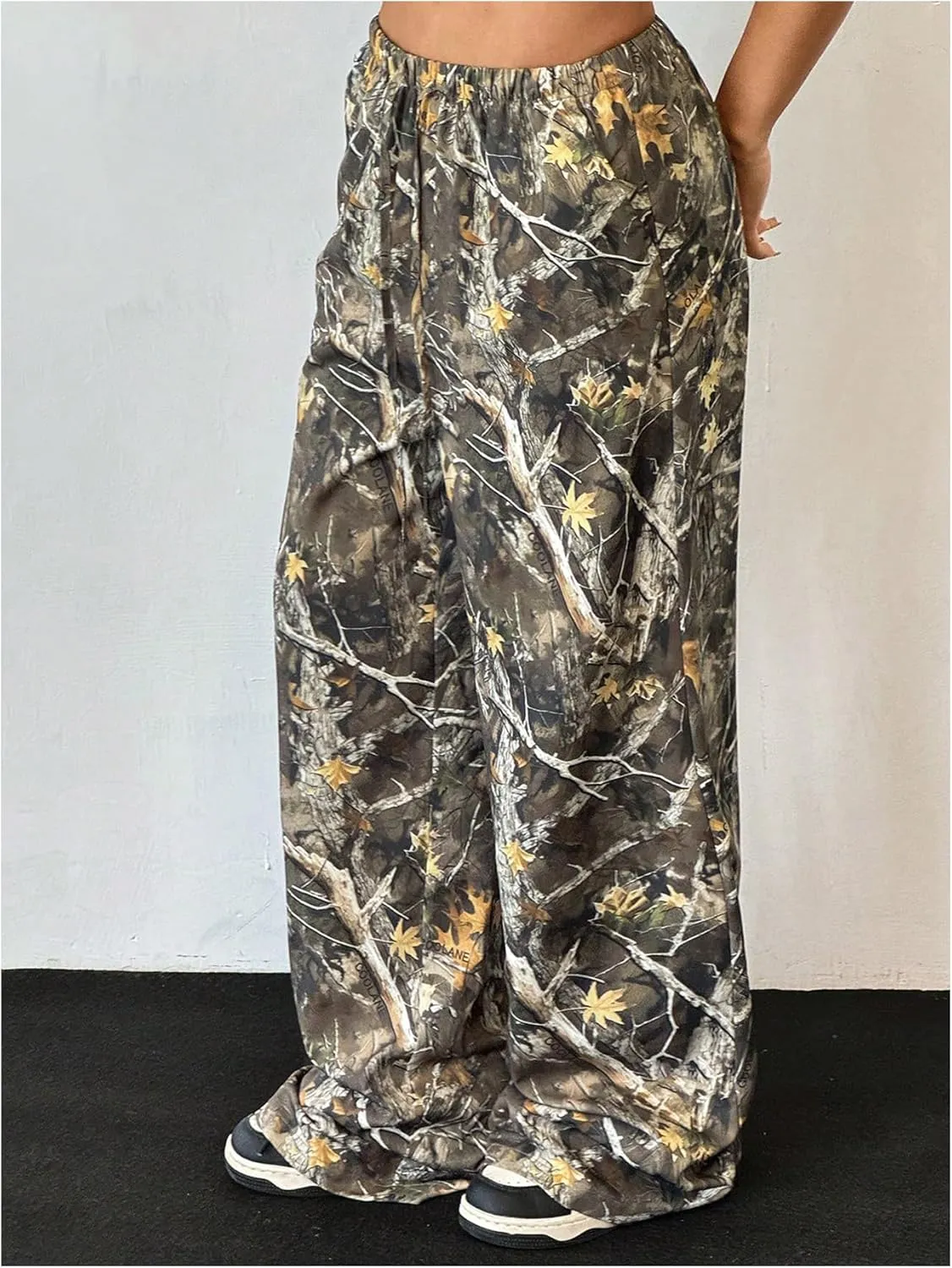 Floerns Girl's Camouflage Baggy Wide Leg Hunting Pants Drawstring Camo Pant