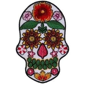 Flower Skull White Patch
