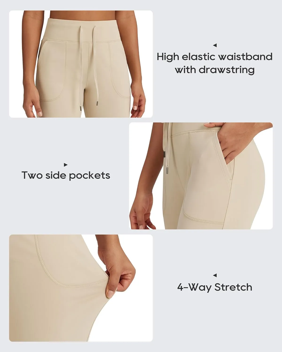 G4Free Wide Leg Sweatpants Women Drawstring Waist Fleece Lined Yoga Pants with Pockets for Winter