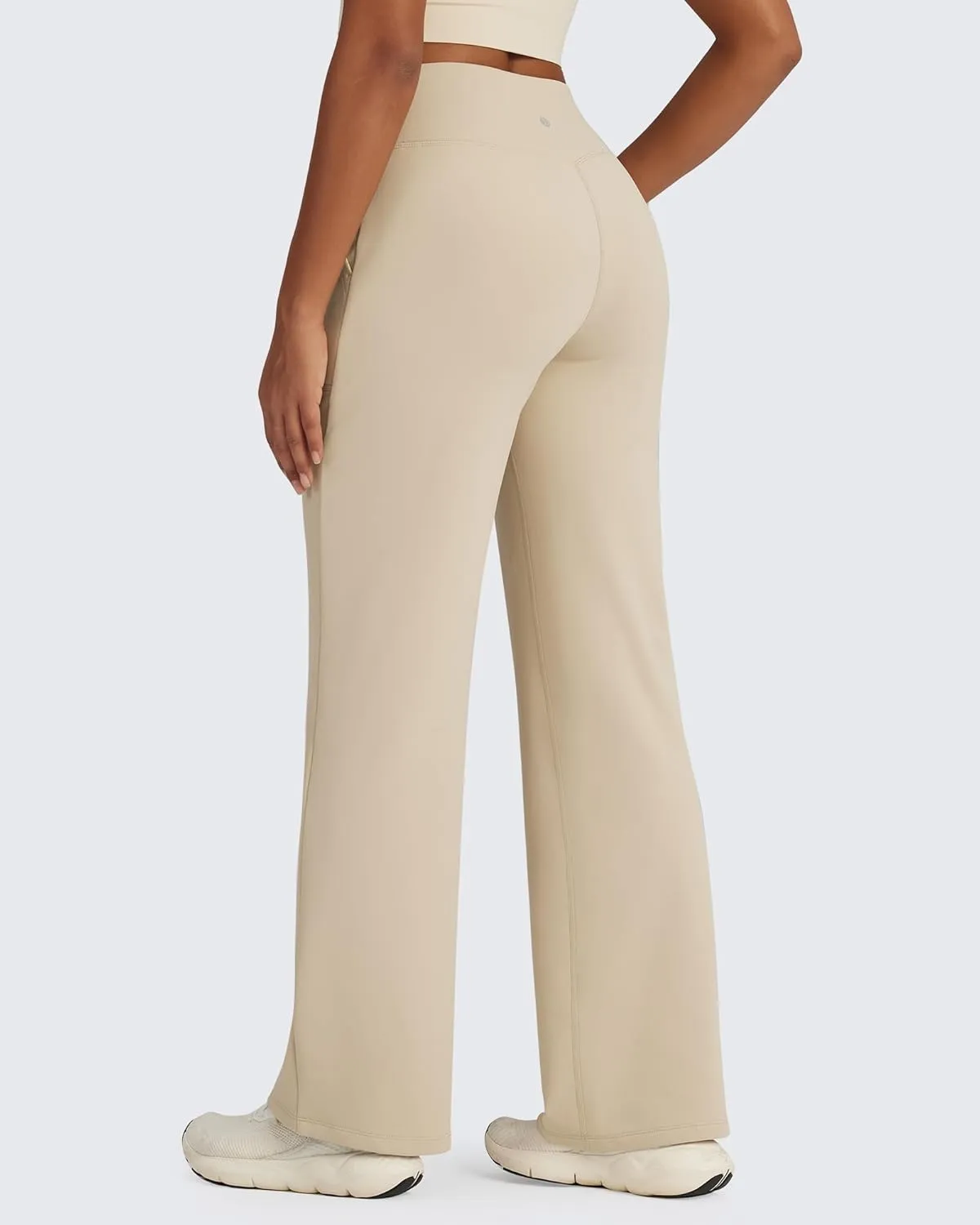 G4Free Wide Leg Sweatpants Women Drawstring Waist Fleece Lined Yoga Pants with Pockets for Winter