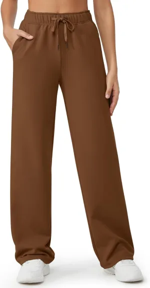 G4Free Wide Leg Sweatpants Women High Waisted Fleece Lined Pants with Pockets Winter Lounge Workout Yoga Trousers