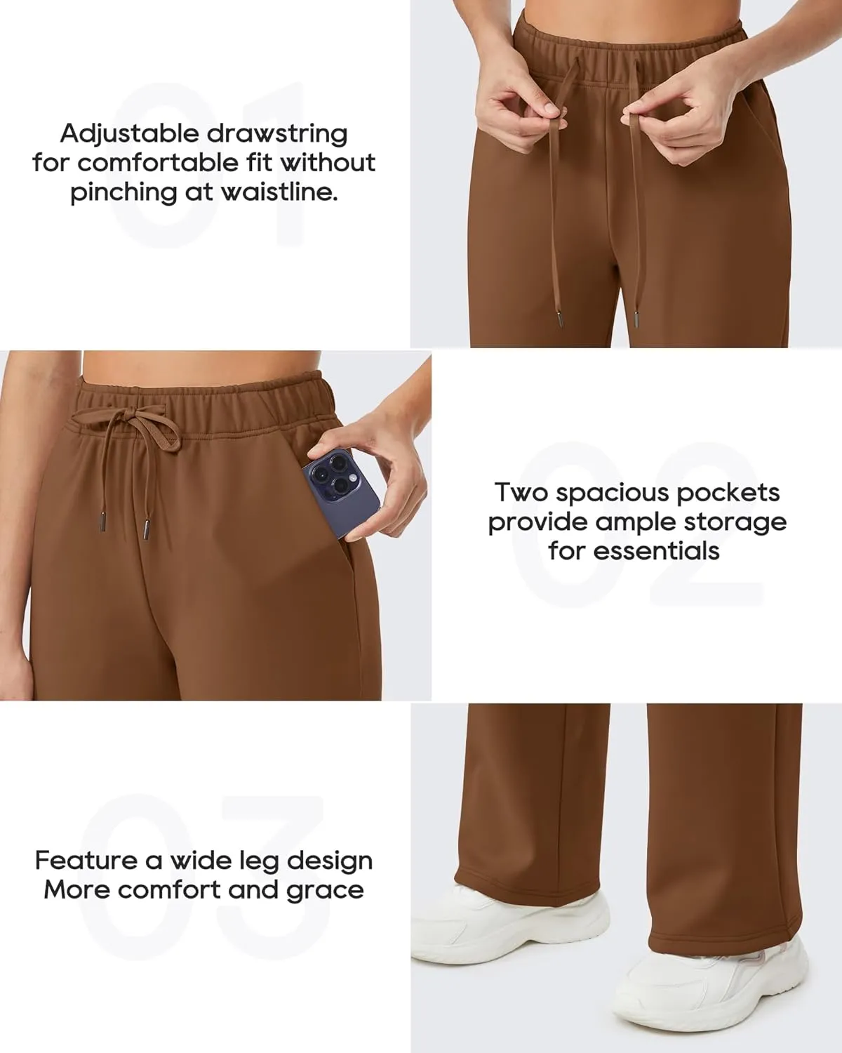G4Free Wide Leg Sweatpants Women High Waisted Fleece Lined Pants with Pockets Winter Lounge Workout Yoga Trousers