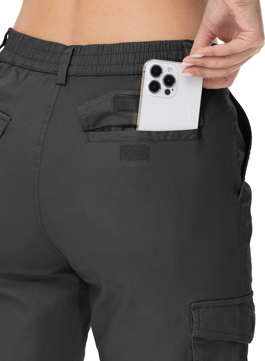 Gopune Women's Hiking Cargo Pants Lightweight Outdoor Travel Work Casual Cotton Pants with 7 Pockets