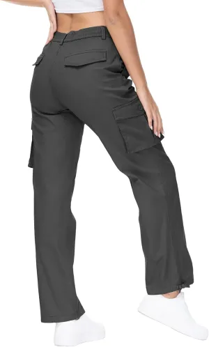 Gopune Women's Hiking Cargo Pants Lightweight Outdoor Travel Work Casual Cotton Pants with 7 Pockets