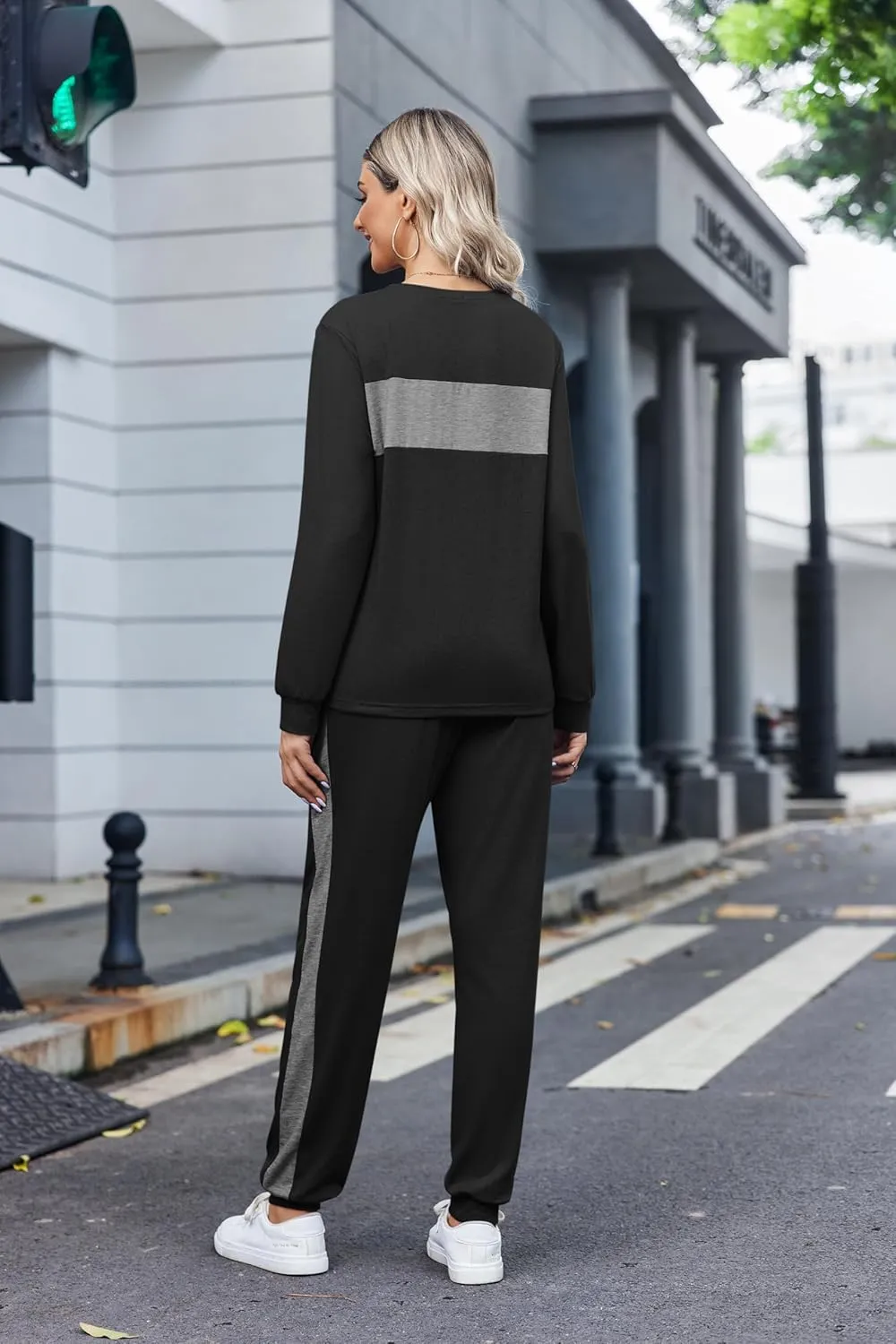 HOTOUCH Women's Two Piece Outfit Long Sleeve Crewneck Pullover Tops And Long Pants Tracksuit 2023 Fashion Sweatshirts