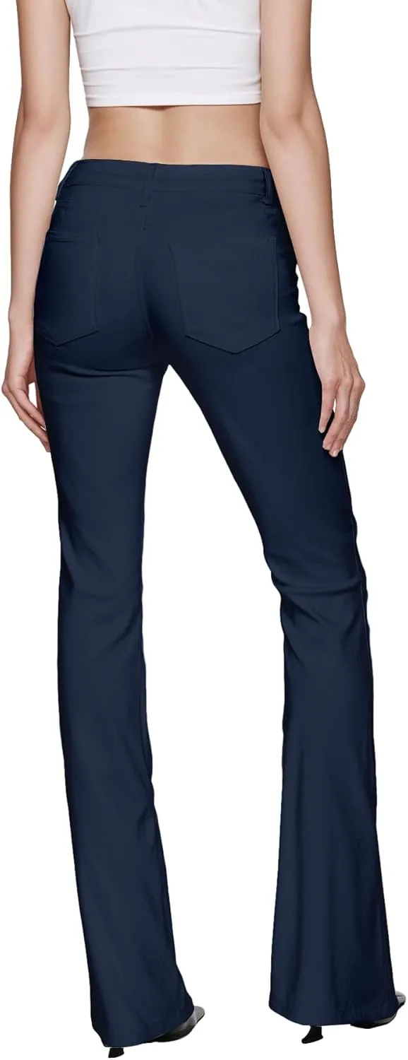 Hybrid & Company Womens Hyper Ultra Stretch Comfy Boot Cut Leg Flare Work Casual Pants
