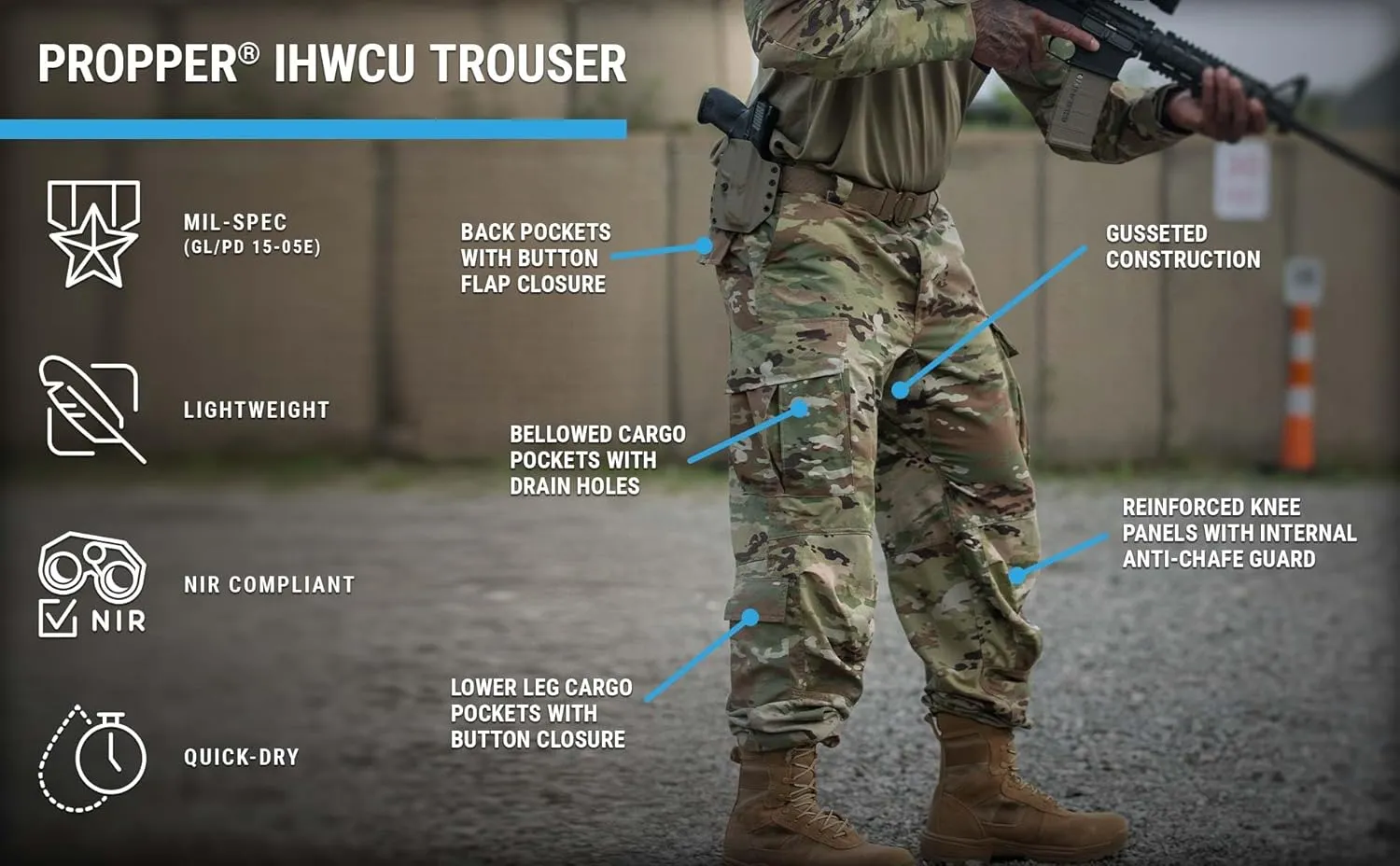 IHWCU Hot Weather Combat Uniform Trouser Cargo Pockets Button Fly Men's OCP Pants