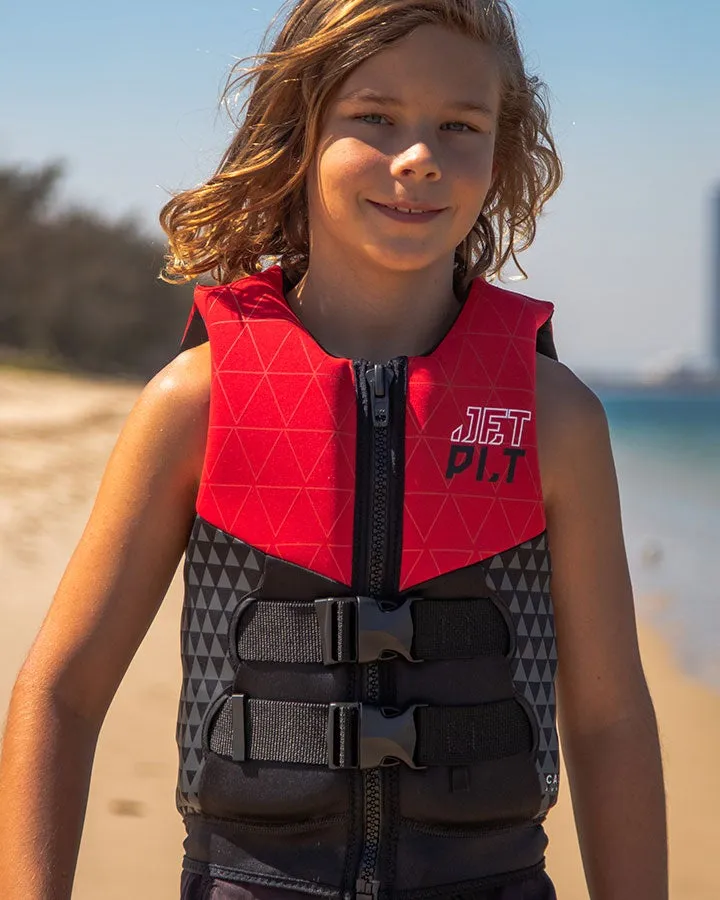 Jet Pilot Cause Youth F/E Neo Vest - Red