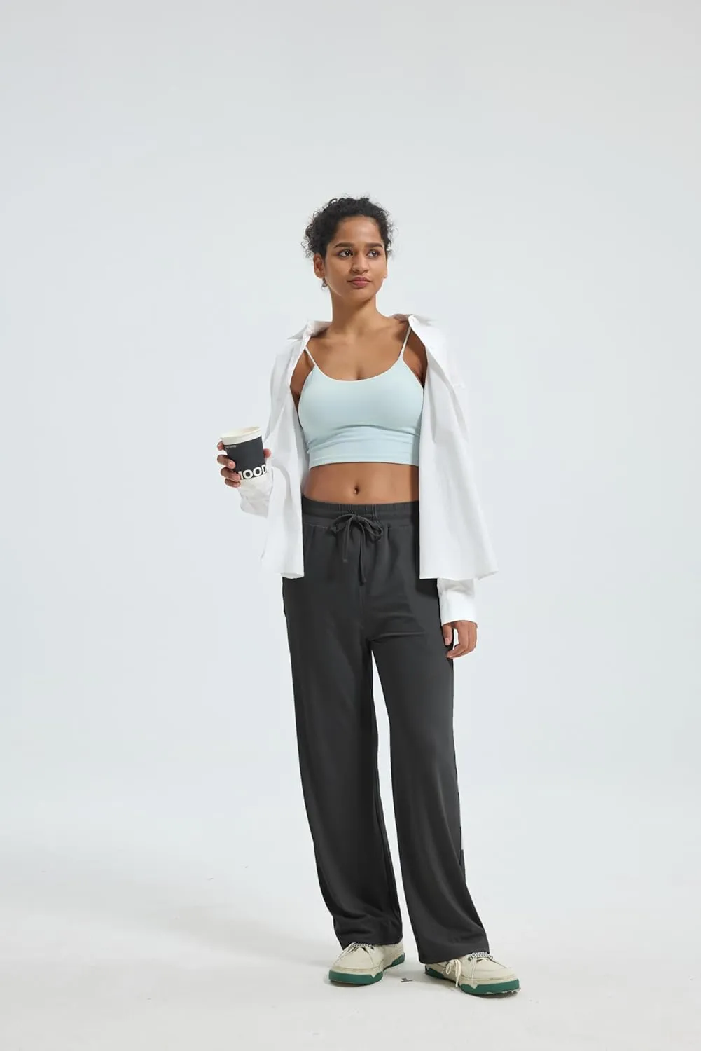 Maxbee Wide Leg Pants for Woman, Loose Sweatpants Women with Pockets,Baggy Casual Drawstring Yoga Pants Long Style