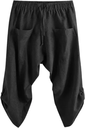 Men Medieval Trousers Cosplay Costume Pirate Renaissance Harem Pocket Pants Halloween Costumes Adult Vintage